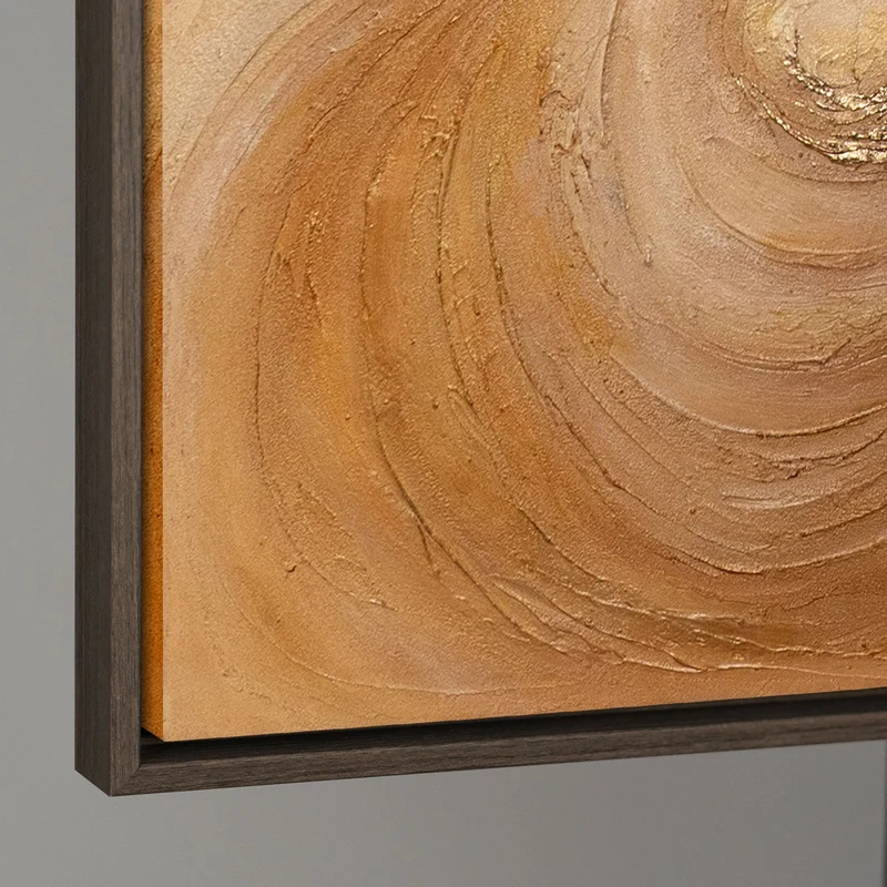 Abstraktes Acrylbild „Wirbelwind der Wärme“ – Handgemalte Leinwandkunst in warmen Brauntönen