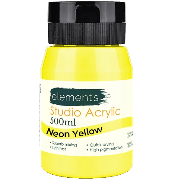 Elements 500ml Acrylic Neon Yellow