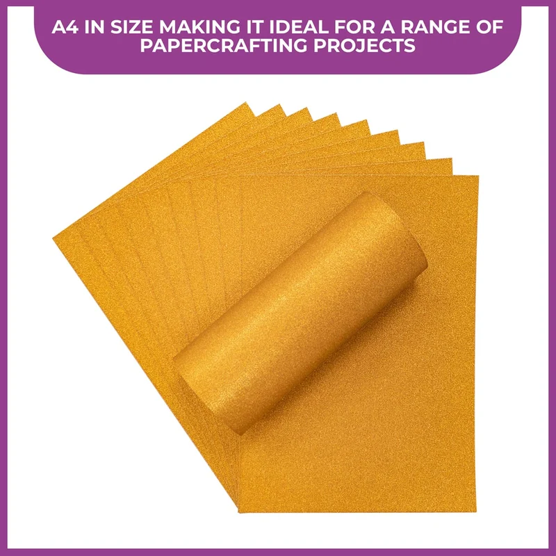 Crafter's Companion - A4 Glitter Card - 250gsm 10 Sheets - Copper