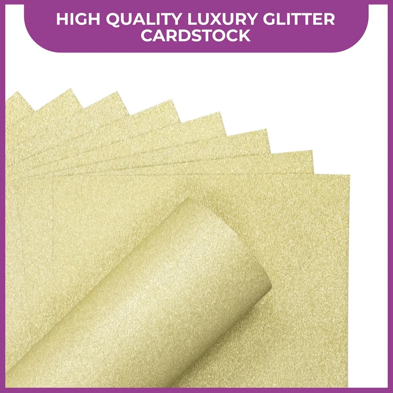 Crafter's Companion - A4 Glitter Card - 250gsm 10 Sheets - Ivory