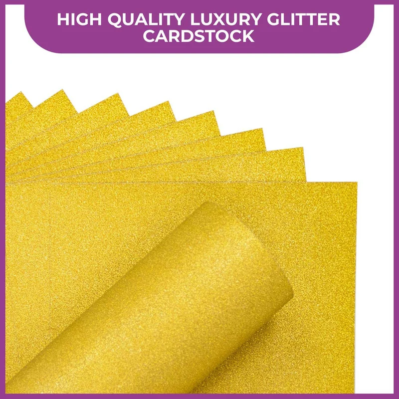 Crafter's Companion - A4 Glitter Card - 250gsm 10 Sheets - Solar Gold