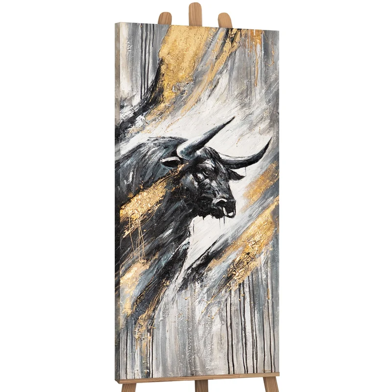 Handgemaltes Leinwandbild "Stolzer Geist" – Acrylbild auf Leinwand modern 115x50cm