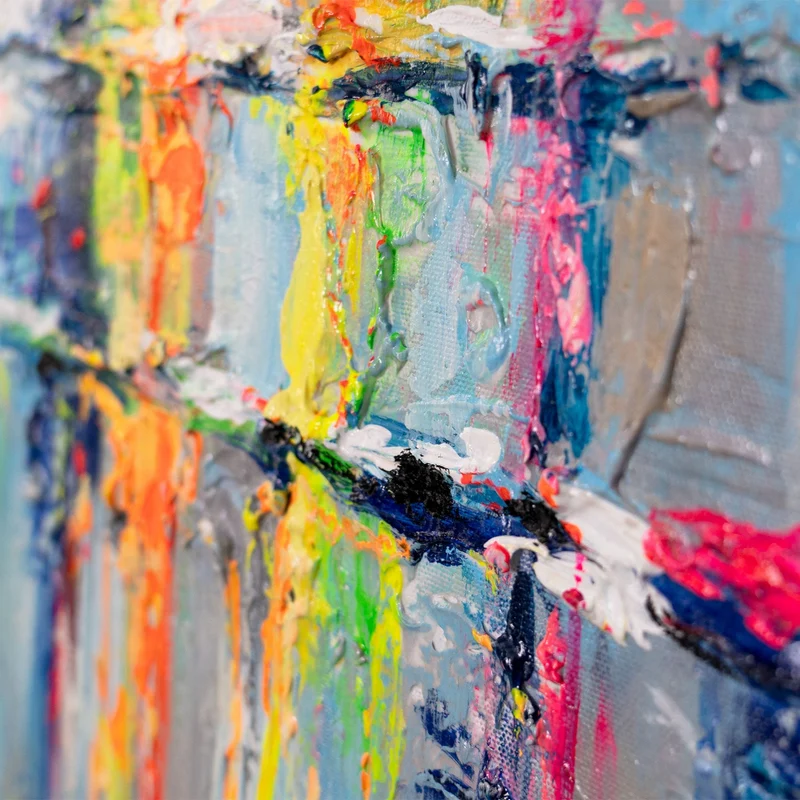 Abstraktes Gemälde "Coloured Sails" - Acrylmalerei auf Leinwand 115x50cm