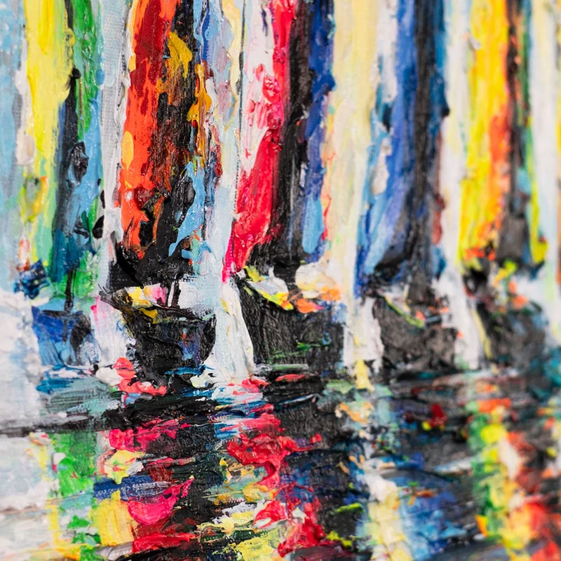 Abstraktes Gemälde "Coloured Sails" - Acrylmalerei auf Leinwand 115x50cm