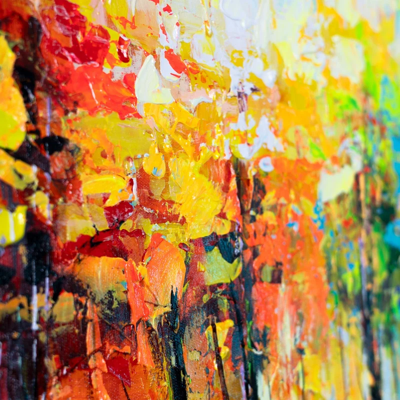 Moderne Kunst Acrylbild "Farben der Natur" - handgemalte abstrakte Gemälde 115x50cm