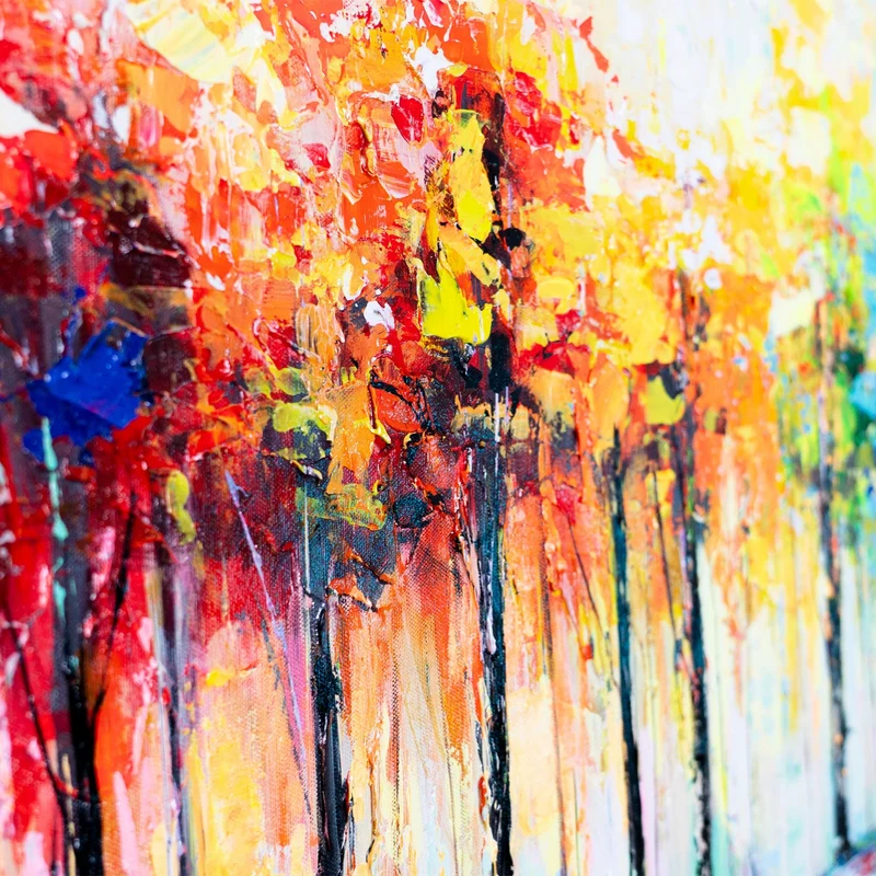 Moderne Kunst Acrylbild "Farben der Natur" - handgemalte abstrakte Gemälde 115x50cm