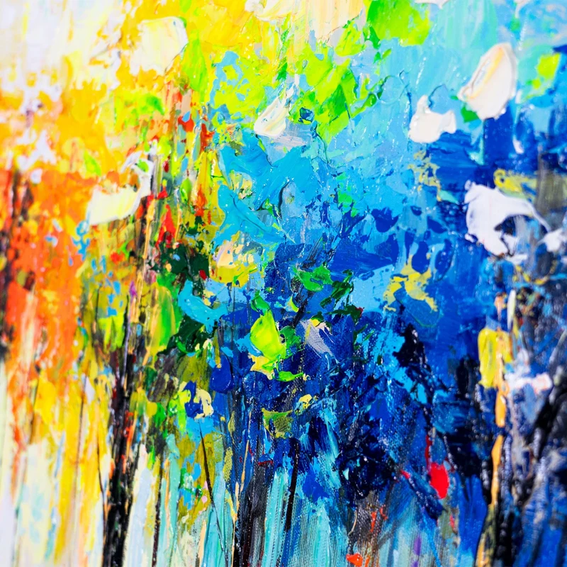 Moderne Kunst Acrylbild "Farben der Natur" - handgemalte abstrakte Gemälde 115x50cm