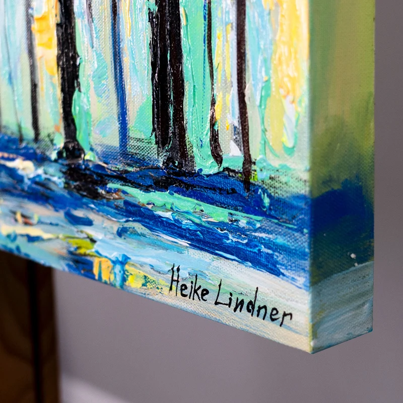 Moderne Kunst Acrylbild "Farben der Natur" - handgemalte abstrakte Gemälde 115x50cm