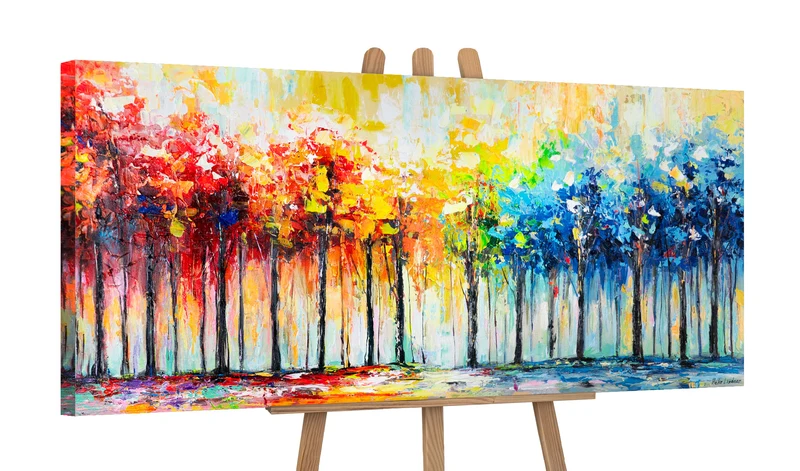 Moderne Kunst Acrylbild "Farben der Natur" - handgemalte abstrakte Gemälde 115x50cm