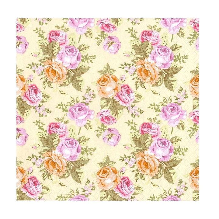 Decoupage Napkins - Pastel Roses - 1 pc