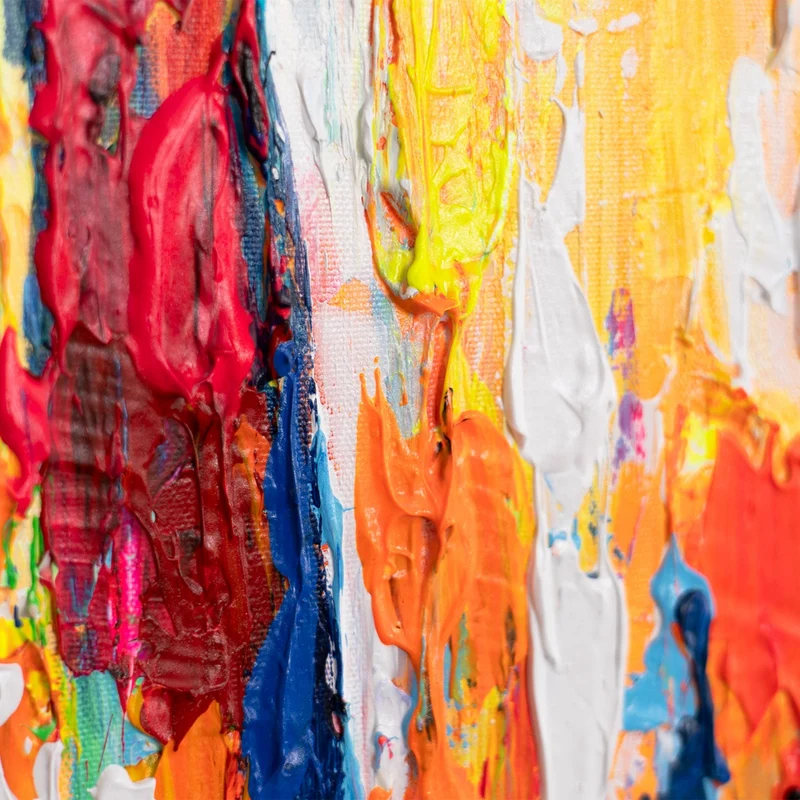 Handgemalte Bilder Unikate "Harmonie des Meeres" – bunte Acrylmalerei auf Leinwand 115x50cm