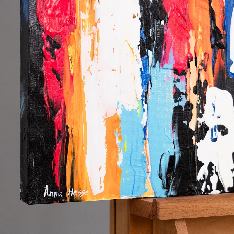 Handgemalte Bilder Unikate "Harmonie des Meeres" – bunte Acrylmalerei auf Leinwand 115x50cm