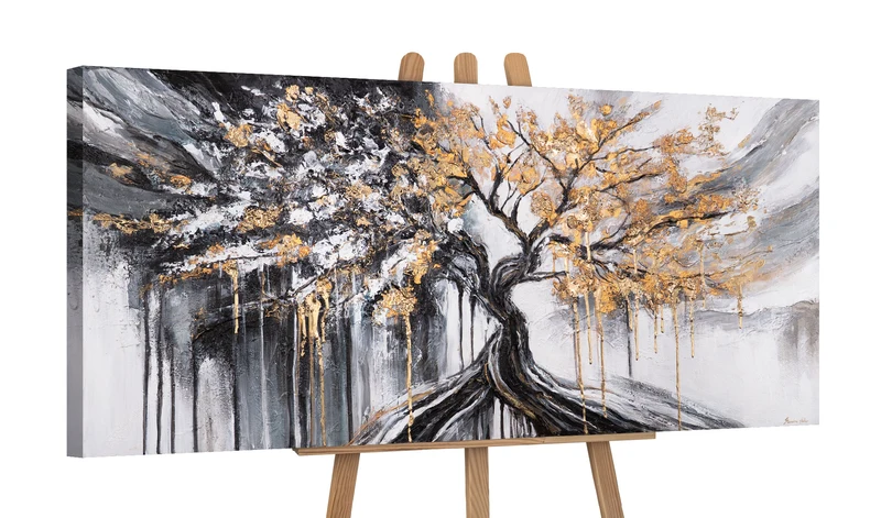 Schöne gemalte Bilder "Baum" – abstraktes handgemaltes Gemälde 115x50cm