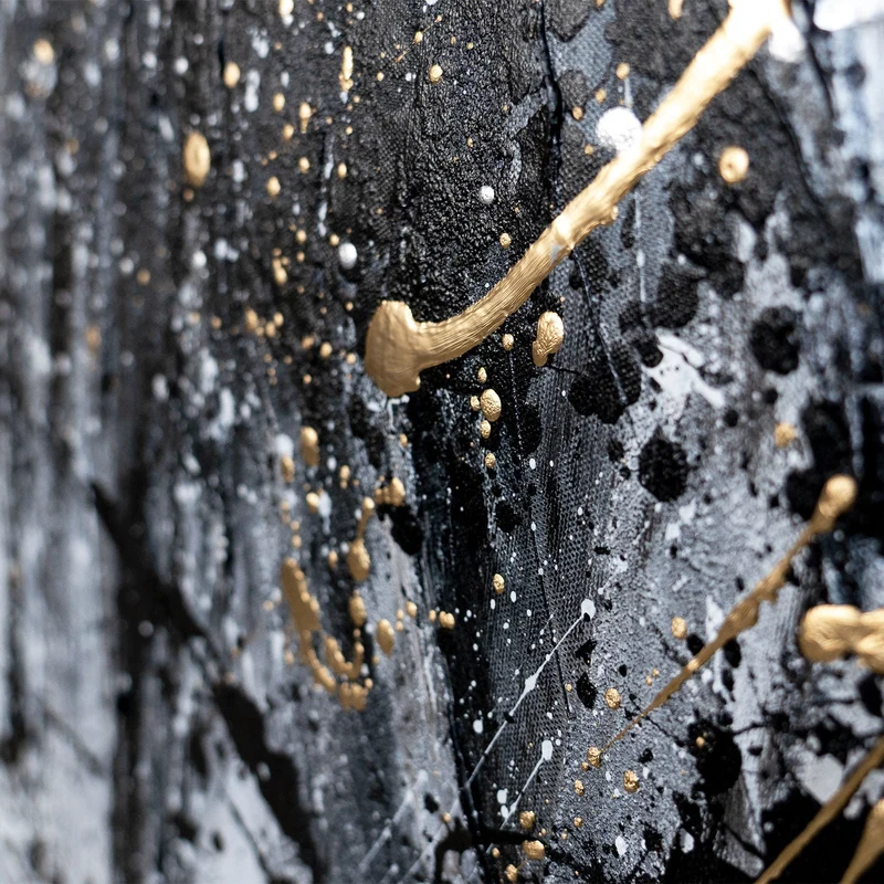 Monochromes Acrylbild mit Rahmen „Zwei Gesichter“ – emotionale Wandkunst auf Leinwand