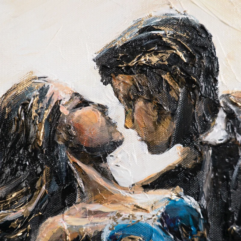 Handgemaltes Acrylbild mit Struktur und Rahmen – Abstrakte Kunst "Feenwalzer"