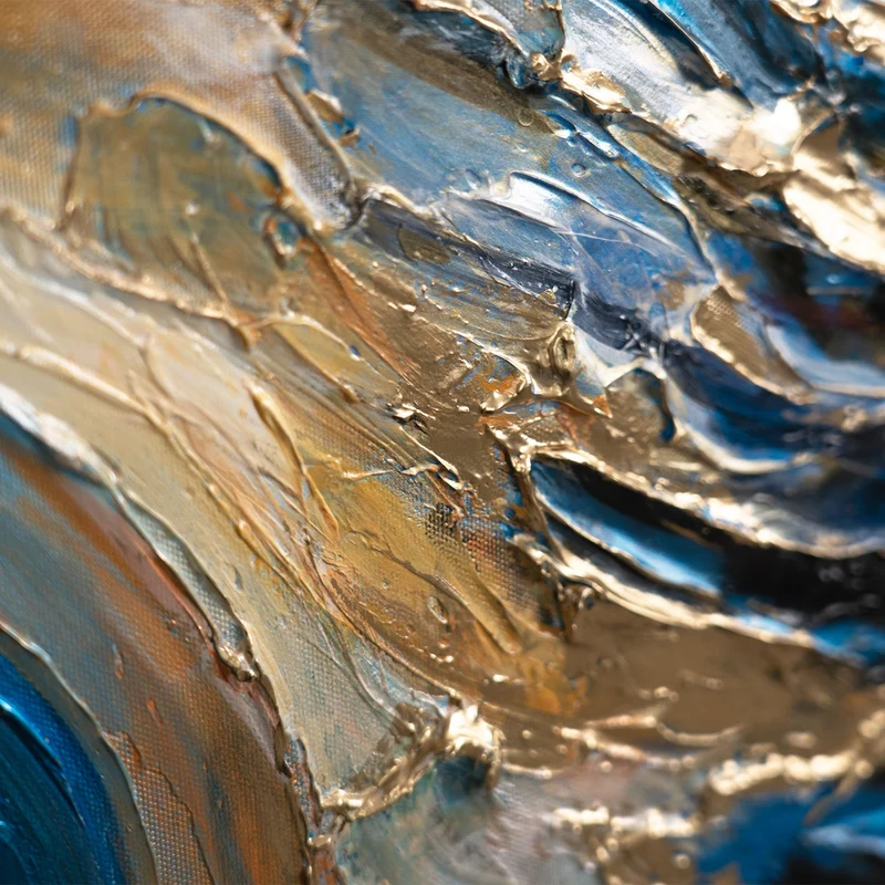 Handgemaltes Acrylbild mit Struktur und Rahmen – Abstrakte Kunst "Feenwalzer"