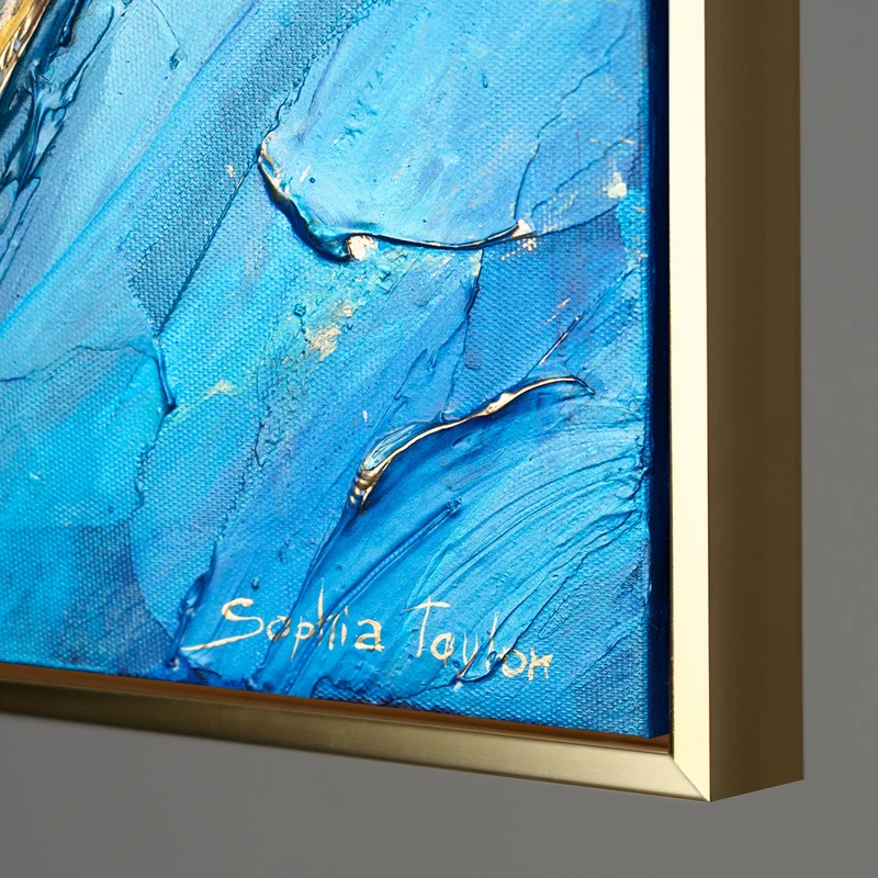 Handgemaltes Acrylbild mit Struktur und Rahmen – Abstrakte Kunst "Feenwalzer"