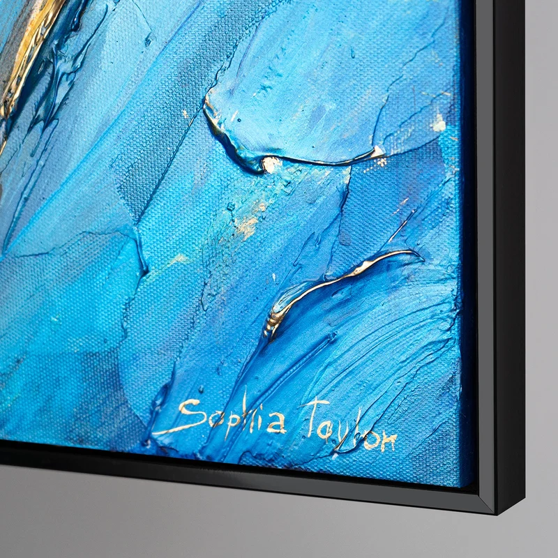 Handgemaltes Acrylbild mit Struktur und Rahmen – Abstrakte Kunst "Feenwalzer"