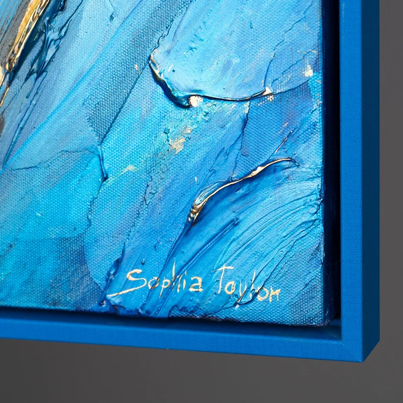 Handgemaltes Acrylbild mit Struktur und Rahmen – Abstrakte Kunst "Feenwalzer"