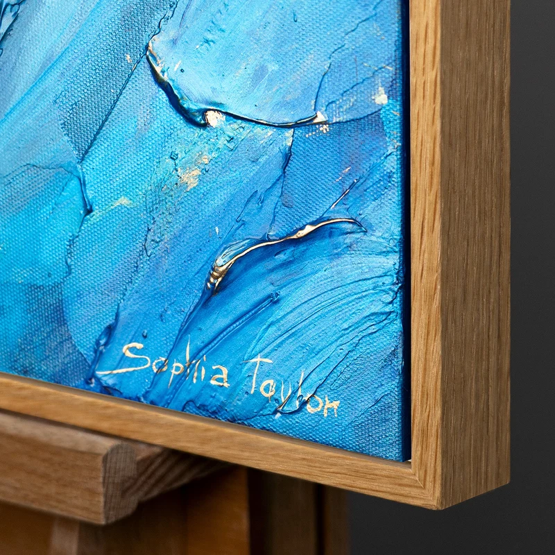 Handgemaltes Acrylbild mit Struktur und Rahmen – Abstrakte Kunst "Feenwalzer"
