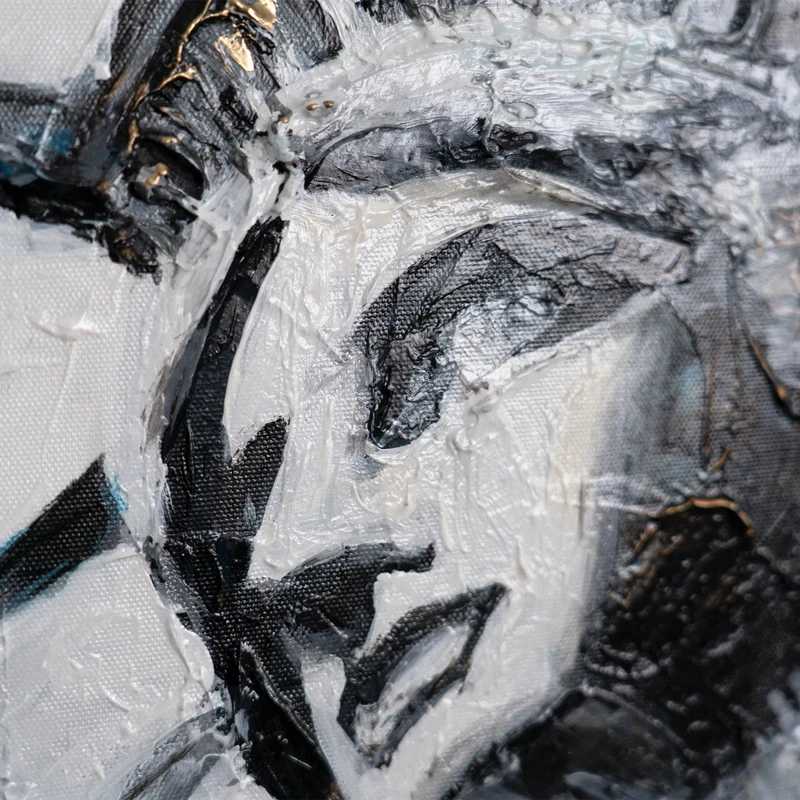Abstrakte Acrylmalerei mit Statue of Liberty – Gerahmtes Bild "Licht der Freiheit"