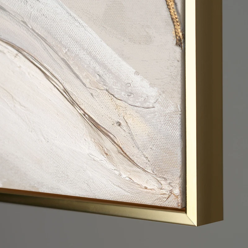 Abstraktes Acrylbilder mit Blättern – Modern Wandbild mit Rahmen "Natürliche Verzierung"