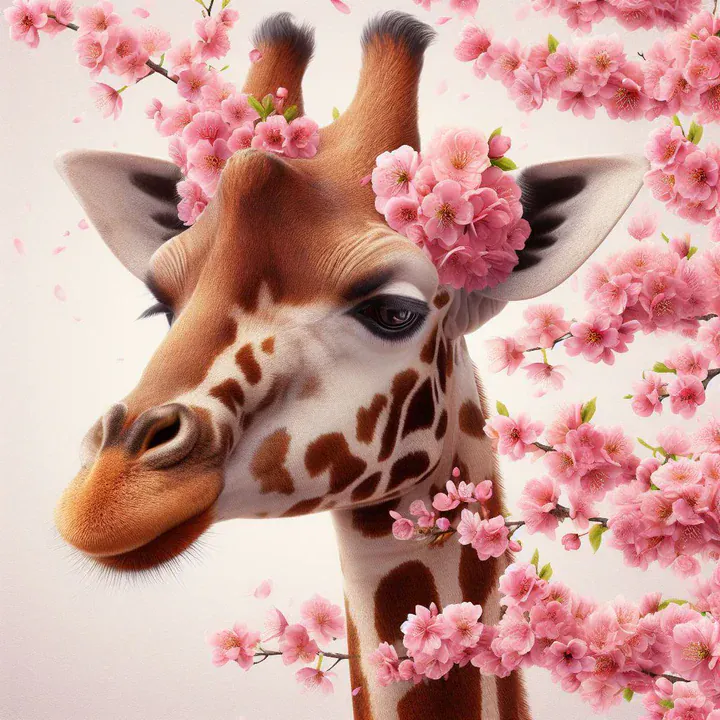 Diamond Painting Giraffe Rosa