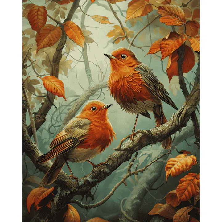 Diamond Painting Vögel im Wald