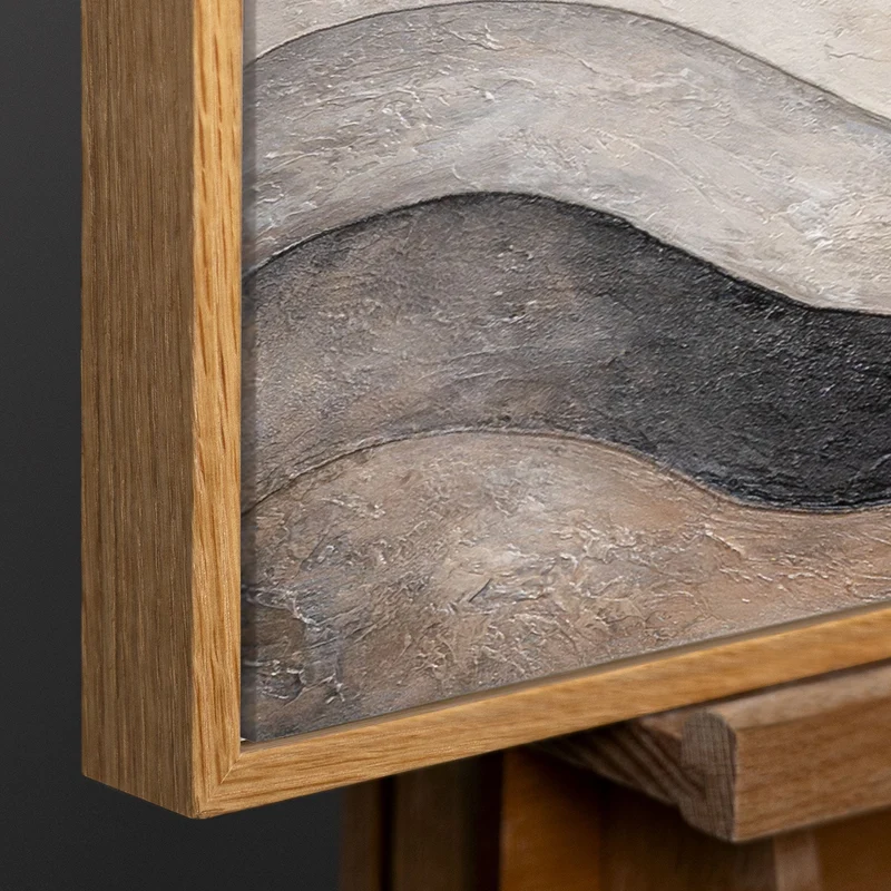 Abstraktes Leinwandbild in Beige Grau – Struktur Acrylgemälde „Sandwellen“