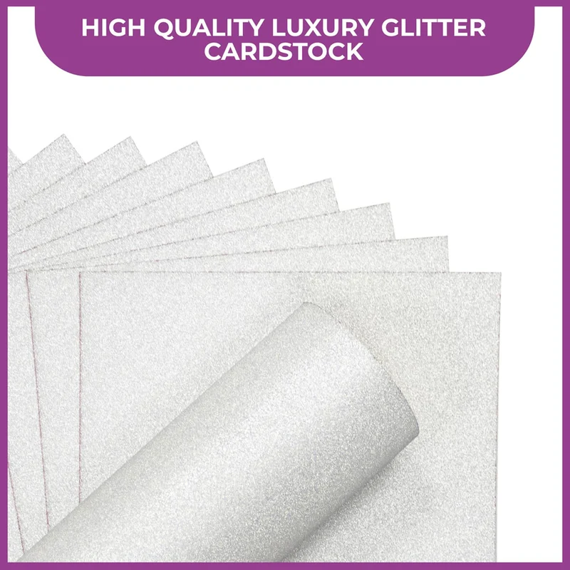Crafter's Companion - A4 Glitter Card - 250gsm 10 Sheets - Pale Silver