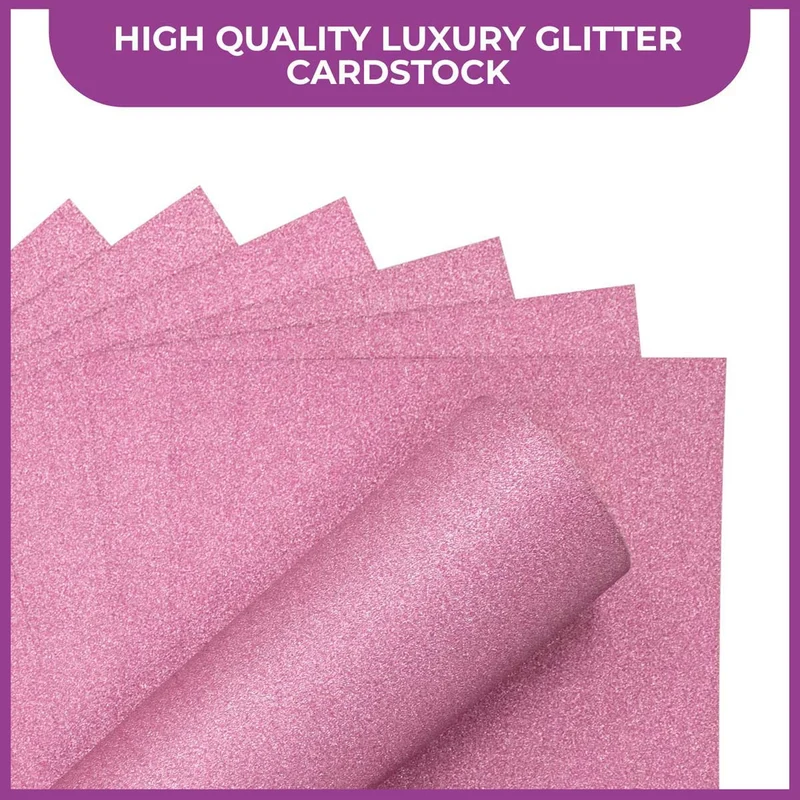 Crafter's Companion - A4 Glitter Card - 250gsm 10 Sheets - Baby Pink