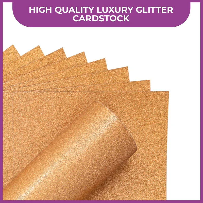 Crafter's Companion - A4 Glitter Card - 250gsm 10 Sheets - Rose Gold