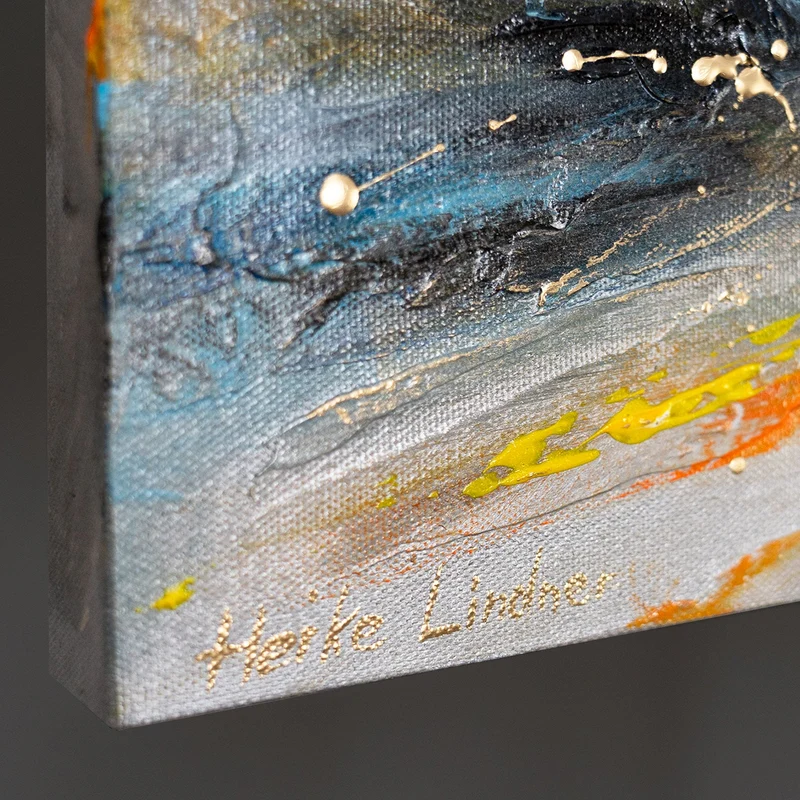 Acrylbild „Leuchtende Bären" – handgemalte Kinderzimmer Wanddeko, 115×50 cm