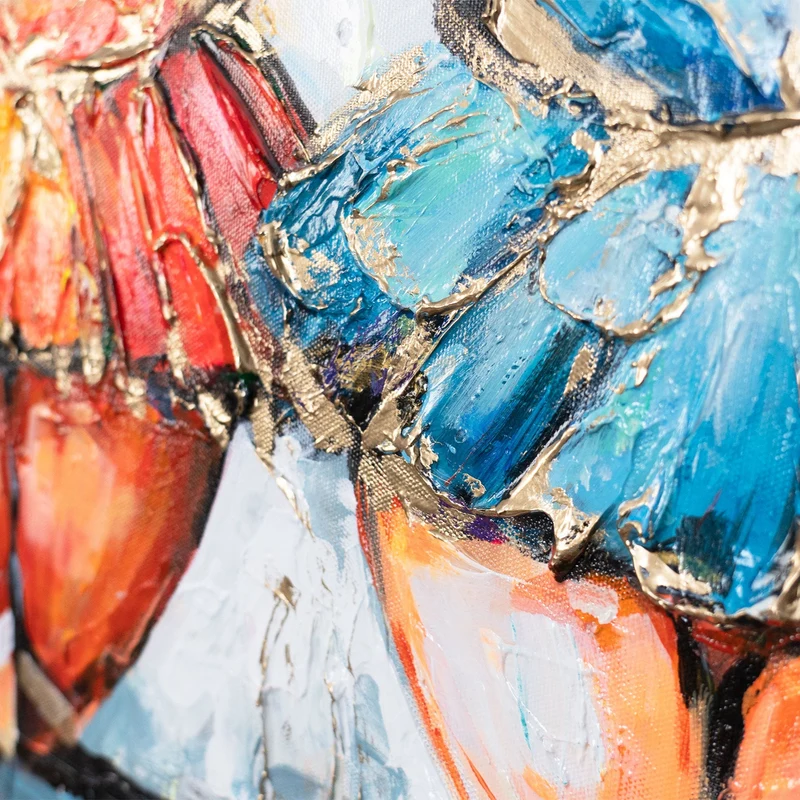 Acrylbild „Helles Ensemble" – fünf Tänzerinnen handgemalt auf Leinwand, 115×50 cm