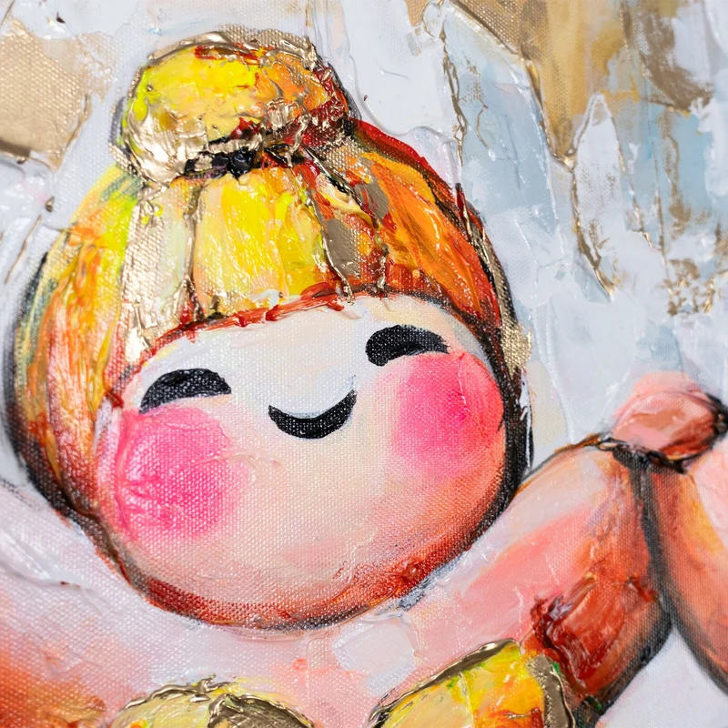 Acrylbild „Helles Ensemble" – fünf Tänzerinnen handgemalt auf Leinwand, 115×50 cm