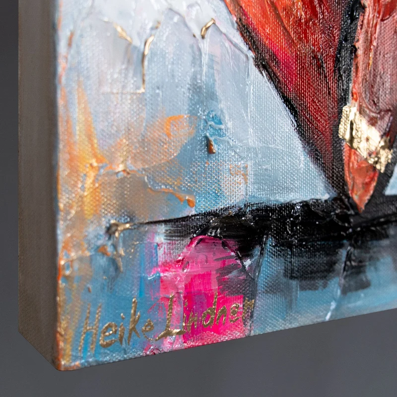 Acrylbild „Helles Ensemble" – fünf Tänzerinnen handgemalt auf Leinwand, 115×50 cm