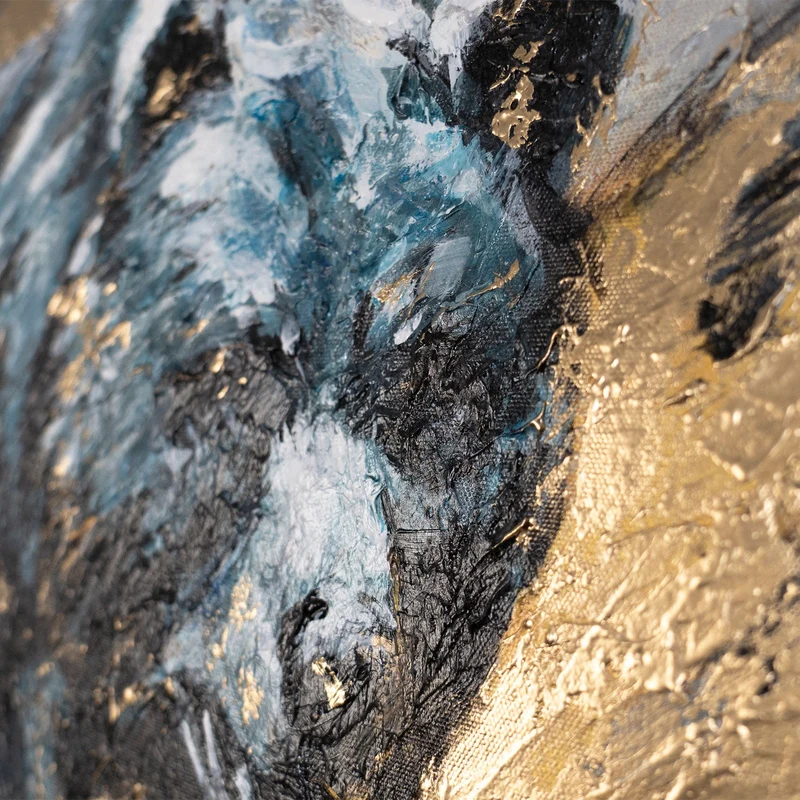 Handgemalte acrylbilder auf Leinwand abstrakt "Tierische Kraft" 115x50cm