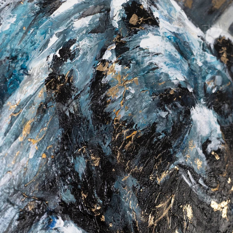 Handgemalte acrylbilder auf Leinwand abstrakt "Tierische Kraft" 115x50cm