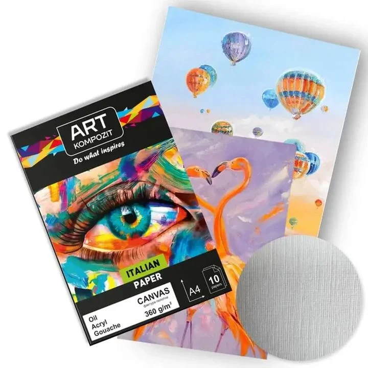 Canvas-Textured Paper Pad A4, 10 Sheets, 360 g/m²