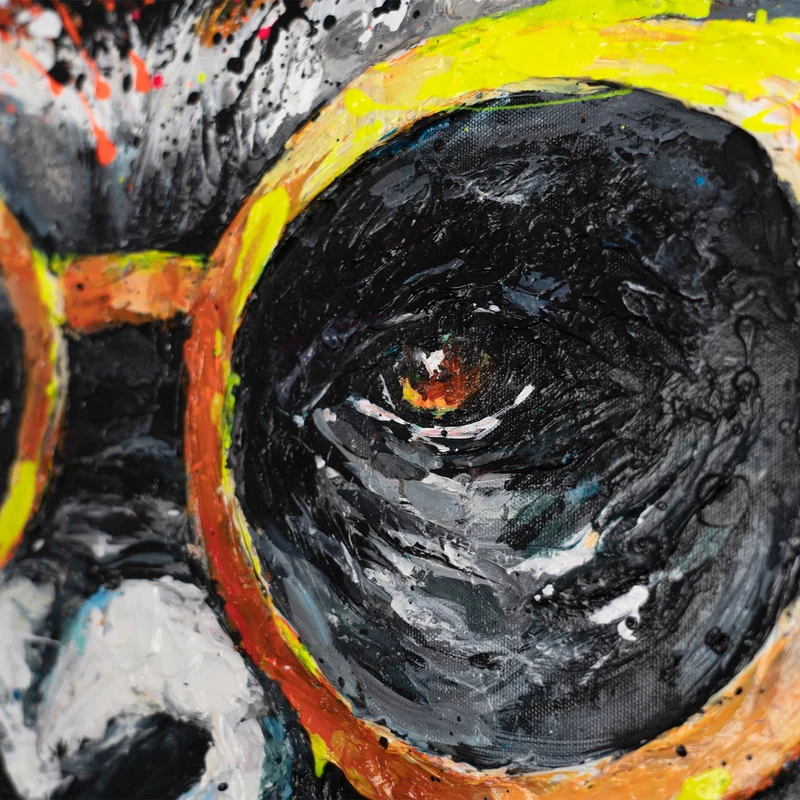 Modernes Acrylbild mit Gorilla - Handgemalte Gemälde "Gangster" für Wohnzimmer