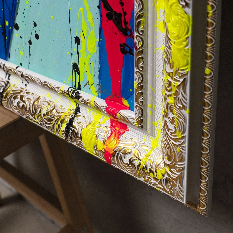Abstrakte Kunst Portrait – Moderne Handgemaltes Gemälde „Emotion“