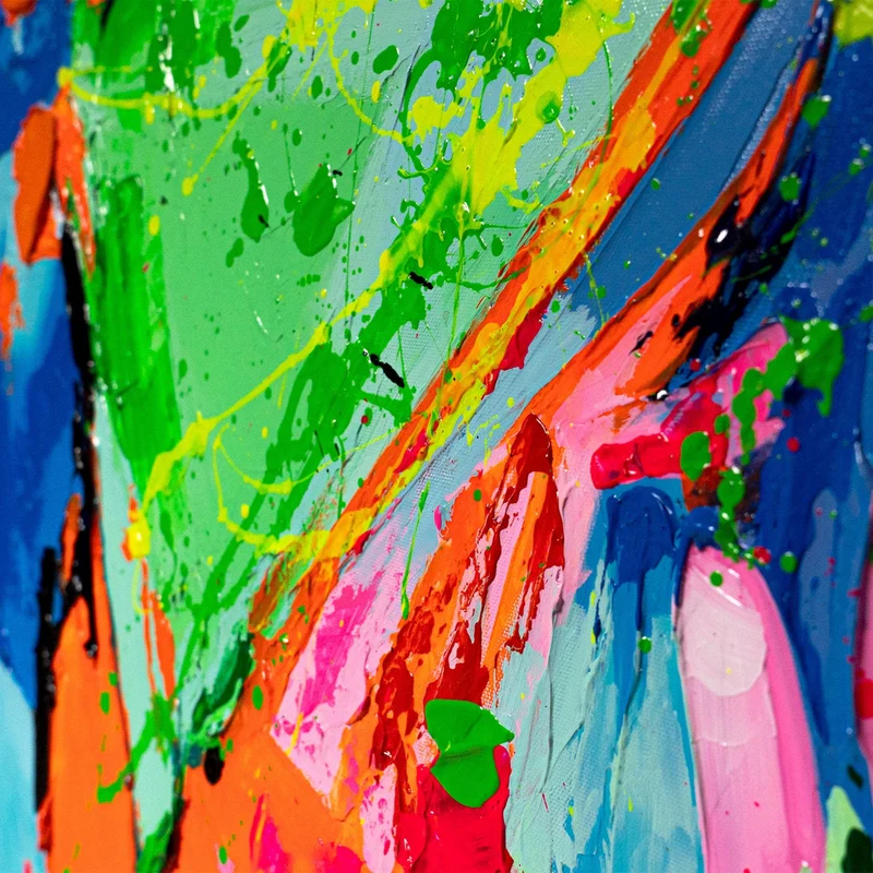 Handgemalte abstrakte Kunst – Moderne Wandbilder auf Leinwand „Farbe als Gefühl“