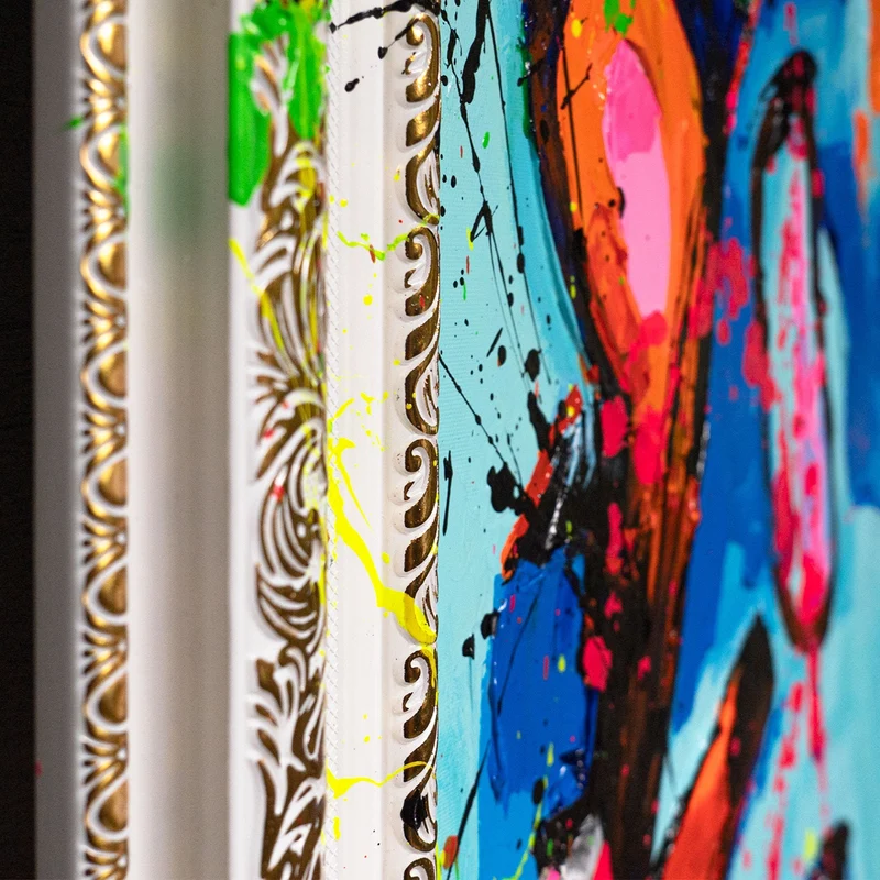 Handgemalte abstrakte Kunst – Moderne Wandbilder auf Leinwand „Farbe als Gefühl“