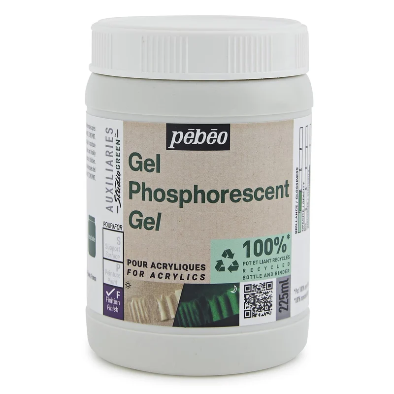 Pebeo - Glow in the dark Phosphorescent Gel - Studio Green - 225ml