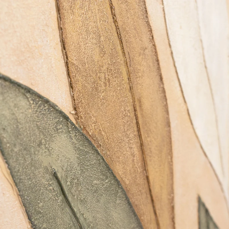 Abstraktes Leinwandbild „Tanz der Blätter“ – Handgemalte Wandkunst Naturmotiv