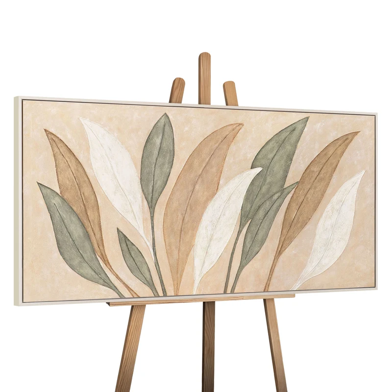 Abstraktes Leinwandbild „Tanz der Blätter“ – Handgemalte Wandkunst Naturmotiv