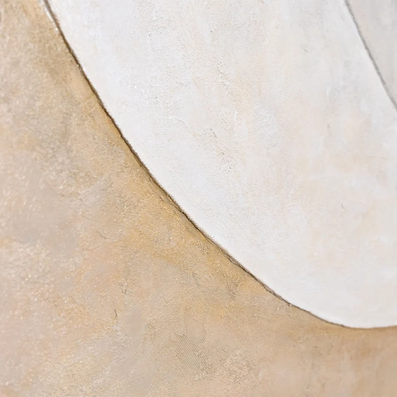 Handgemaltes Acrylbild „Wärmestrom“ – Wanddeko für Wohnzimmer in Beige & Gold