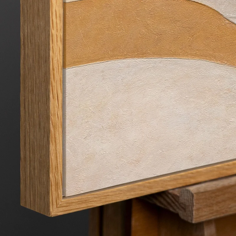 Handgemaltes Acrylbild „Wärmestrom“ – Wanddeko für Wohnzimmer in Beige & Gold