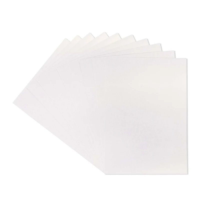 Crafter's Companion - Centura Pearl Effect - A4 Card 300gsm 10 Sheets - Snow White Hint of Gold