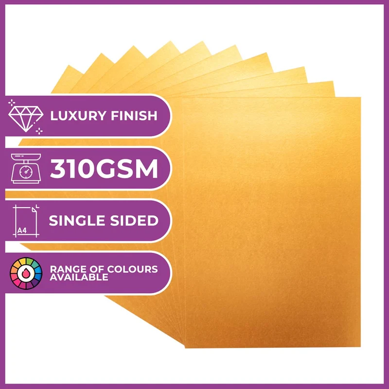 Crafter's Companion - Centura Pearl Effect - A4 Card 300gsm 10 Sheets - Rose Gold